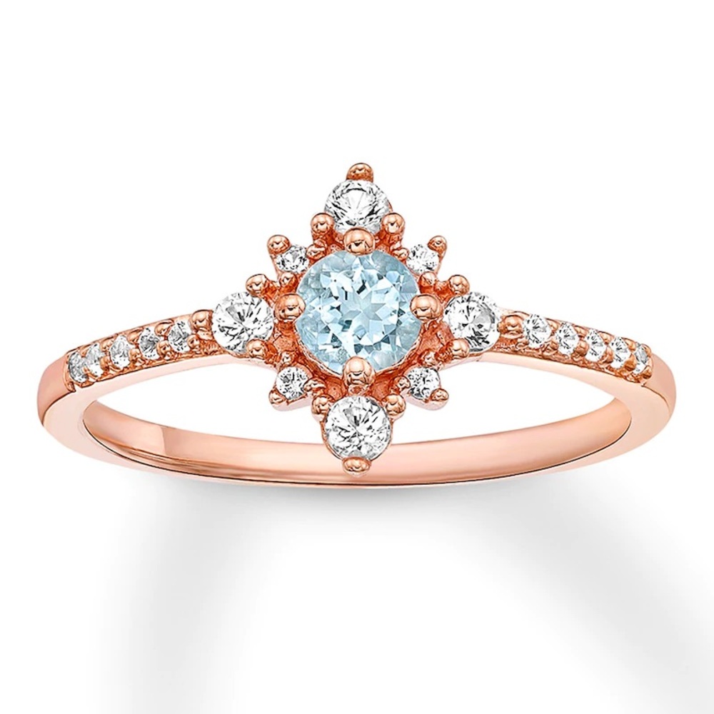 Jared•Rose Gold•Aquamarine Ring